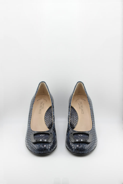DFC Relax Hexagonal Textured Block Heel Pumps